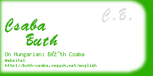 csaba buth business card